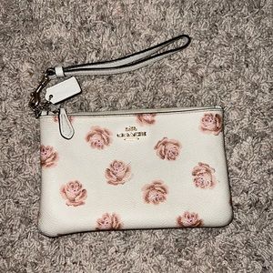 Cream and pink floral Coach wallet